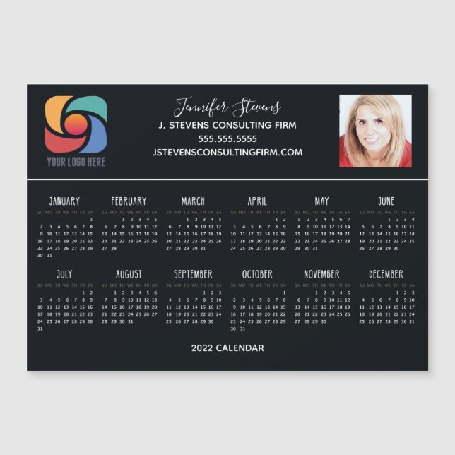 2022 Calendar Custom Company Logo Modern Magnet (Vorderseite)