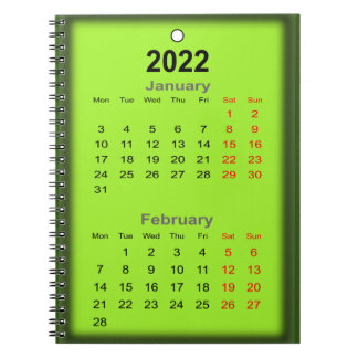 2022 Calendar January February print on.. Notizblock
