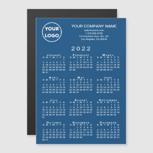 2022 Calendrier Business Logo Texte Blue Magnet Ca