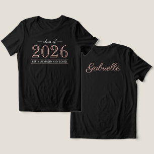 2022 Elegante Roségold-Schwarze individuelle Absch Tri-Blend Shirt