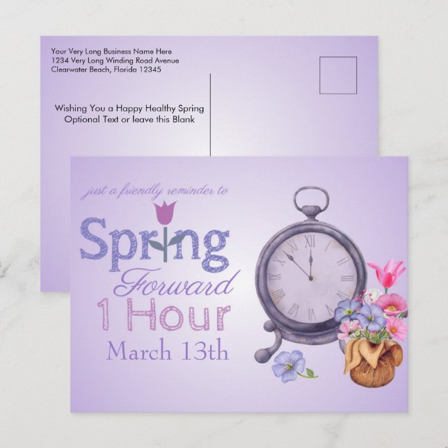 2022 Erinnerung "Zeitwechsel einsparen" Postkarte (Vorne/Hinten)