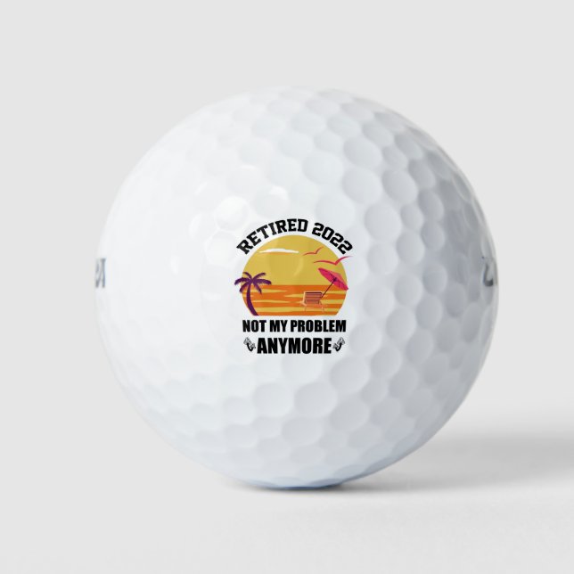 2022 erschöpft Nicht mein Problem noch lustiger Rü Golfball (Vorderseite)