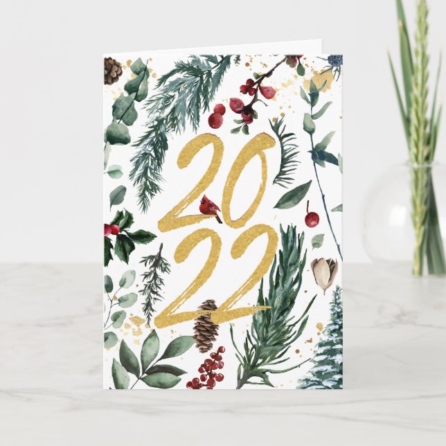 2022 Festive Gold Pine Bough Magnolia Weihnachten (Vorderseite)
