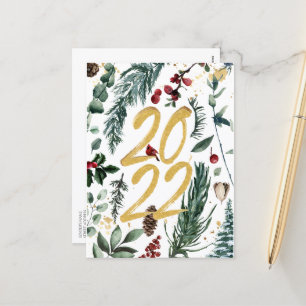 2022 Festive Gold Pine Bough Magnolia Weihnachten