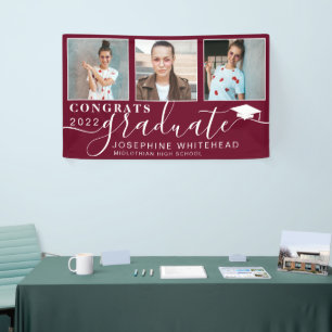 2022 Foto Collage Abschluss Banner Burgund
