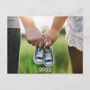 2022 Foto Schwangerschaft Ankündigung Erwarten Postkarte