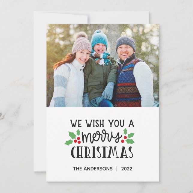 2022 Frohe Weihnachts-Foto-Weihnachtskarte Feiertagskarte (Vorderseite)