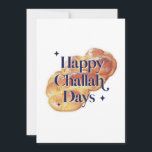 2022 Fun Happy Challah Days Hanukkah Wassercolor Feiertagskarte<br><div class="desc">© Gorjo Designs. Made for you via Zazzle Plattform. // Benötigen Sie Hilfe bei der Anpassung Ihres Designs? Andere Ideen got? Kontaktieren Sie mich (Zoe) direkt über den unten stehenden Kontaktknopf.</div>