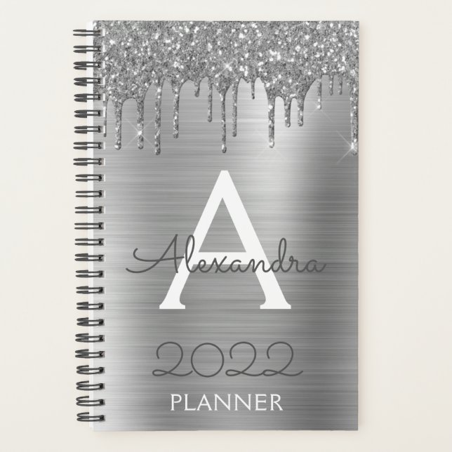 2022 Glitter Argent Glam Monogram Moderne (Devant)