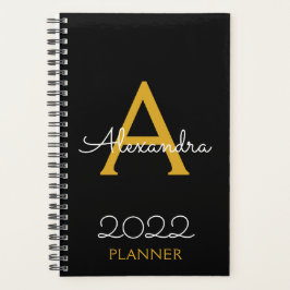 2022 Gold Black Monogram Elegant Planer