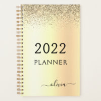 2022 Gold Glitzer Metal Monogram Glam Name