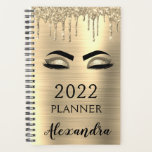 2022 Gold Glitzer Sparkle Eyelashes Planer<br><div class="desc">2022 Gold Eyelashes Sparkle Glitzer Monogram Name and Initial Spiral Notebook. Das macht den perfekten 16 Geburtstag,  Hochzeit,  Brautparty,  Jubiläum,  Babydusche oder Junggeselinnen-Abschied Geschenk für jemanden,  der Lieben glamourösen Luxus und schicke Stile.</div>