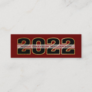 2022 Goldburgunder-Abschluss-Name einfügen Telefonnummerkarte