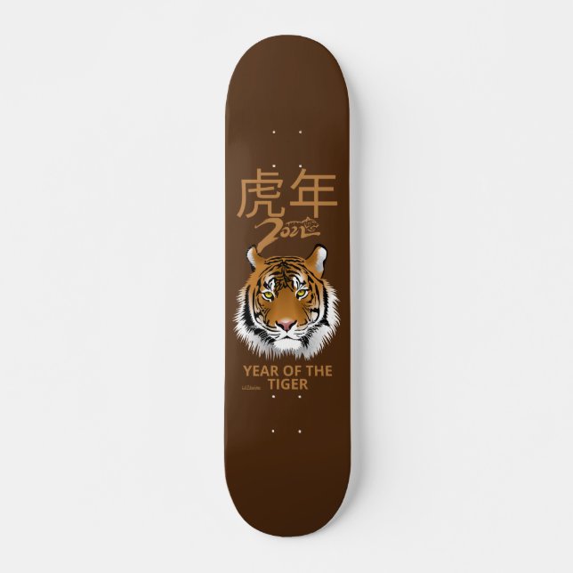 2022 JAHR DES TIGER Chinesisches Neujahrsgeschenk Skateboard (Vorne)