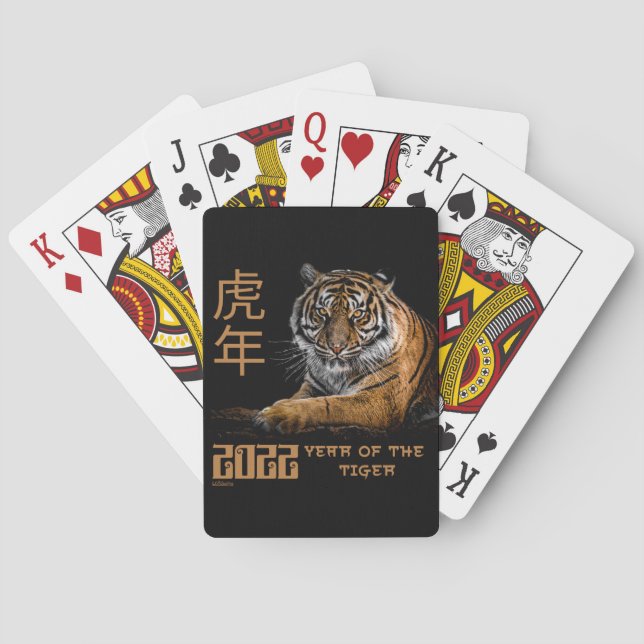 2022 JAHR DES TIGER Chinesisches Neujahrsgeschenk  Spielkarten (Rückseite)
