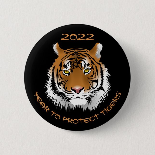 2022 Jahr zum Schutz der Tiger Button (Vorderseite)