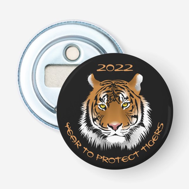 2022 Jahr zum Schutz der Tiger Flaschenöffner (Vorderseite)