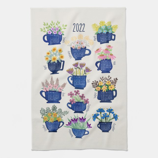 2022 Jahre Teetücher Blume im Tessin Teatro Social Geschirrtuch (Vertikal)