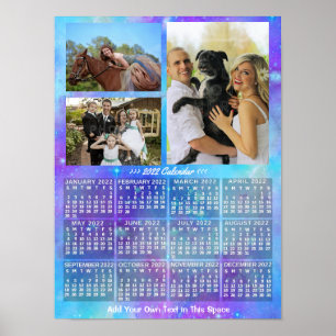 2022 Jahresmonatskalender Boho Watercolor 3 Foto Poster