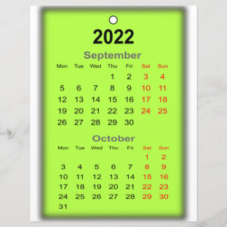 2022 Kalender September Druck auf..