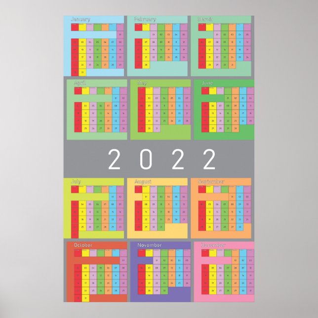 2022 Kalender Vollfarbe Poster (Vorne)