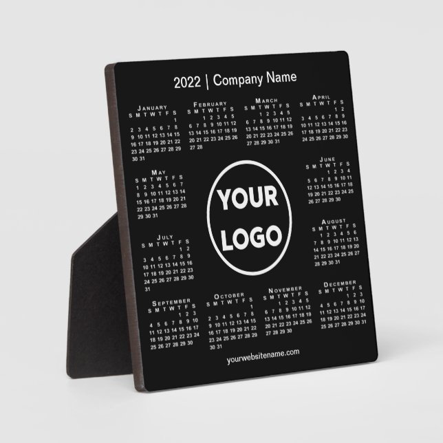 2022 Kalenderfirma Logo Black Business Fotoplatte (Vorderseite)