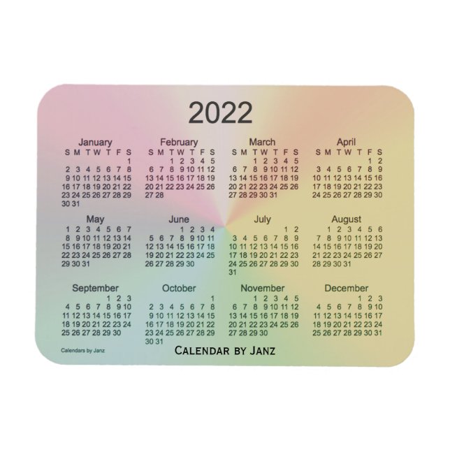 2022 La Boca Shimmer Kalender von Janz 3x4 Magnet (Horizontal)