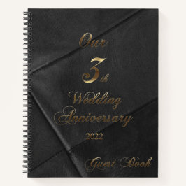 2022 Leather Wedding Unser 3-jähriges Gästebuch Notizbuch