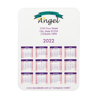 2022 Lila Kalender mit Ihrem Logo Magnet