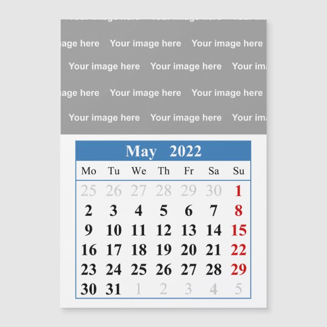 2022 Mai Kalender Magnetkarte (Vorderseite)