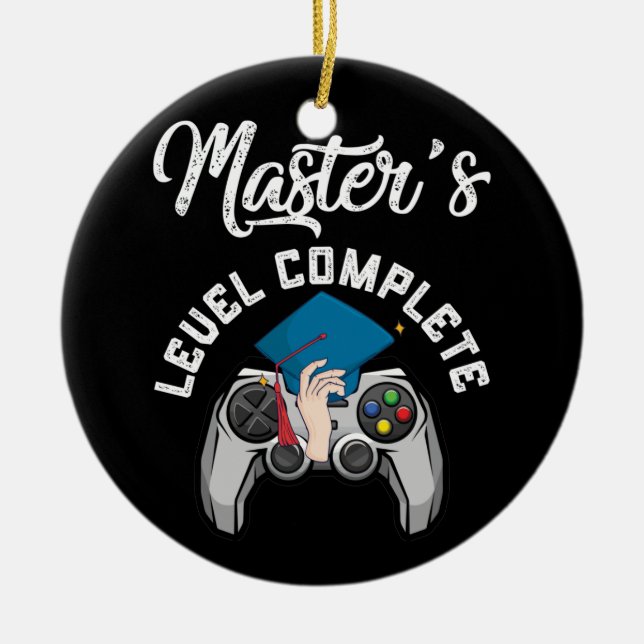 2022 Master's Level Complete Abschluss Gamer Keramik Ornament (Vorne)