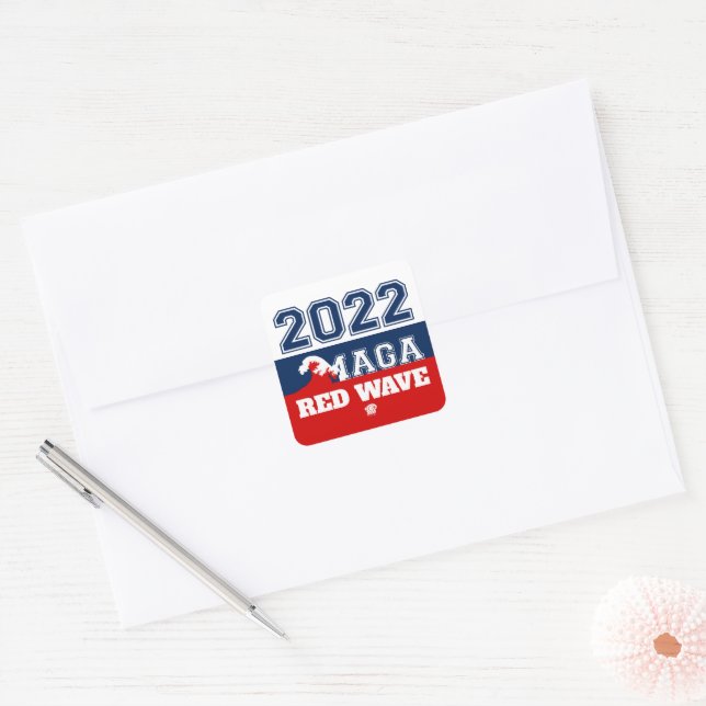 2022 Midterms Ultra MAGA Red Wave Quadratischer Aufkleber (Umschlag)