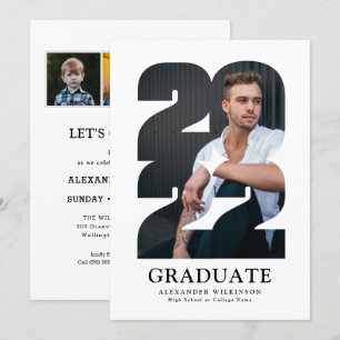 2022 Moderne Typografie Trendy 4 Foto Abschluss Einladung