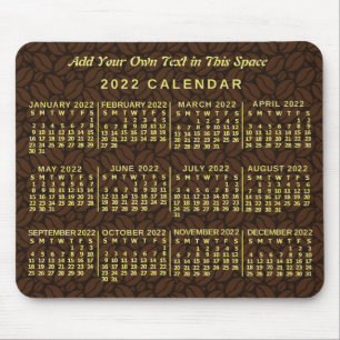 2022 Monatlicher Kalender Kaffeemaschine Kaffee ei Mousepad