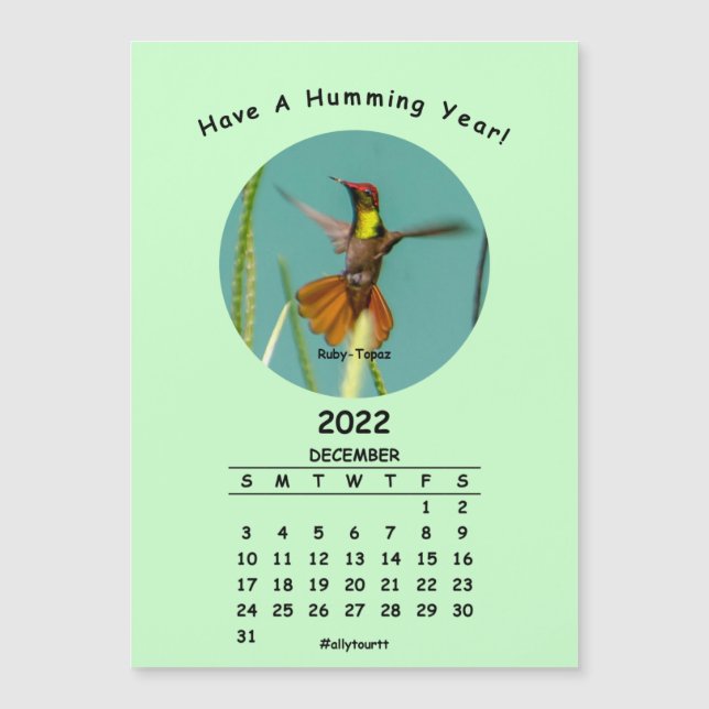 2022 Monatlicher Magnetkalender Reihe 12 von 12 Magnetkarte (Vorderseite)