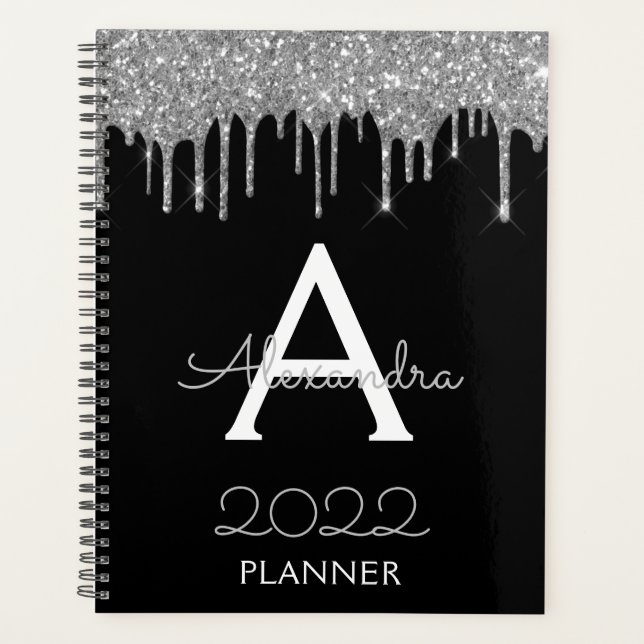 2022 Monogramme Moderne Paillettes Noir Argenté (Devant)
