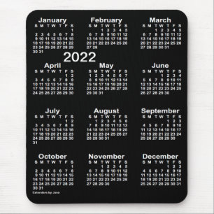 2022 Neon White Large Print Calendar von Janz Mous Mousepad