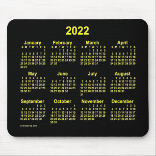 2022 Neon Yellow Calendar von Janz Mousepad