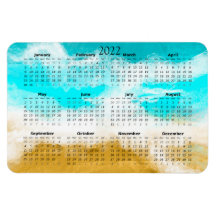 2022 Ocean Beach Calendar Mini Magnet