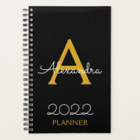 2022 Or Monogramme Noir Élégant