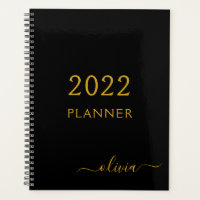 2022 Or noir Féminin Monogramme Nom Moderne
