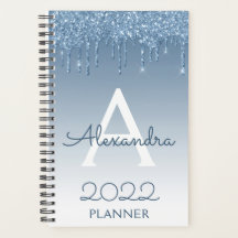 2022 Paillettes Bleues qui Dégoulinent Monogramme 