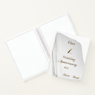 2022 Paper Wedding Our 1st Anniversary Gästebuch Notizbuch