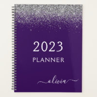 2022 Parties scintillant violet argenté Monogramme