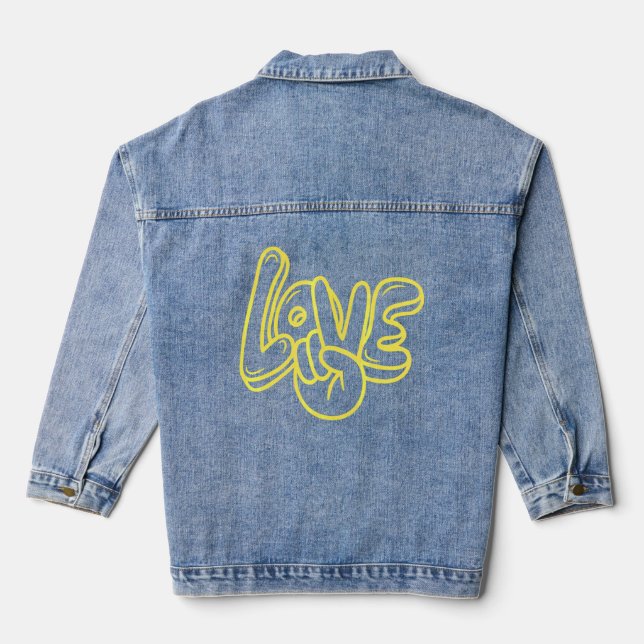 2022 Peace Global Peace International Unity Liebe  Jeansjacke (Rückseite)