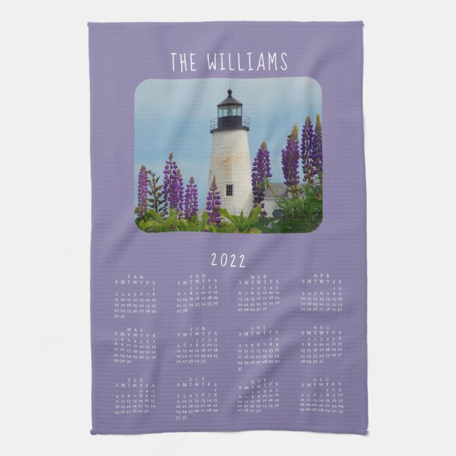 2022 Pemaquid Point Lighthouse Kalender Geschirrtuch (Vertikal)