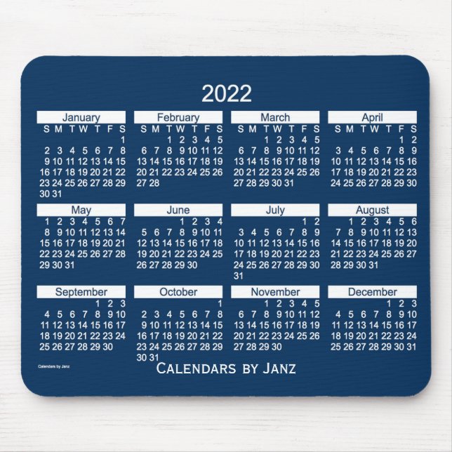2022 Police Box Blue Bold Calendar von Janz Mousepad (Vorne)