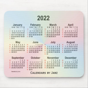 2022 Rainbow Cloud 52 Weeks Calendar by Janz Mousepad