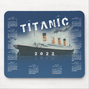 2022 RMS Titanic Blue Calendar Mouse Pad Mousepad