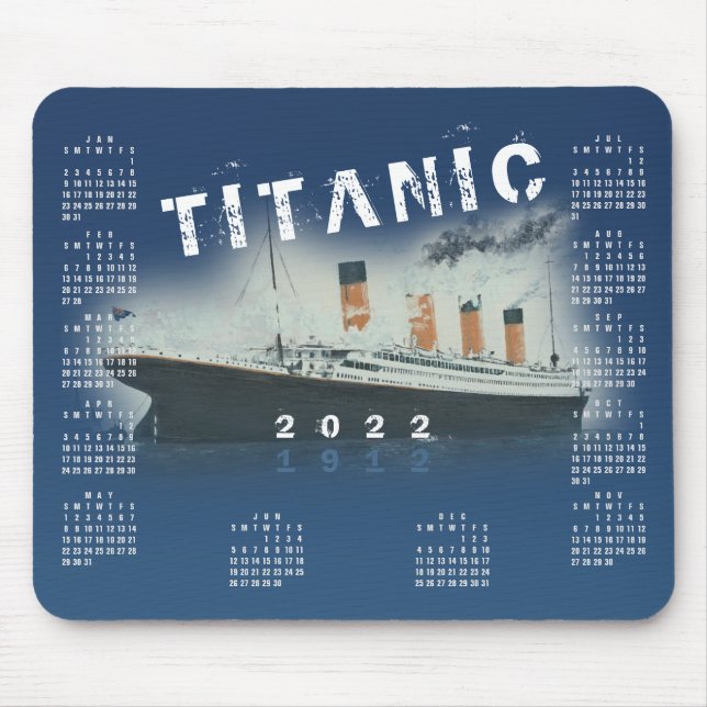 2022 RMS Titanic Blue Calendar Mouse Pad Mousepad (Vorne)